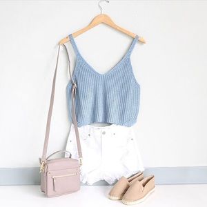 Blue knit top